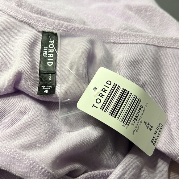 Torrid Plus Size Henley Jumpsuit Cover Up - Terry Lilac - Picture 2 of 5